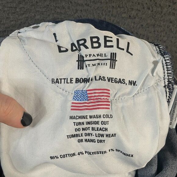 Barbell Apparel Jeans Mens 32 (Fits 30x32) Blue Athletic Fit Dark Wash Stretch - Picture 5 of 16